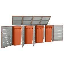 Containerberging Vierdubbel 276,5X77,5X112,5 Cm Roestvrij Staal 4 containers orange