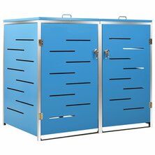 Containerberging Dubbel 138X77,5X112,5 Cm Roestvrij Staal 2 containers Blauw
