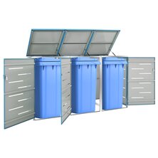 Containerberging Driedubbel 207X77,5X112,5 Cm Roestvrij Staal 3 containers Blauw