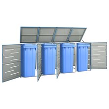 Containerberging Vierdubbel 276,5X77,5X112,5 Cm Roestvrij Staal 4 containers Blauw