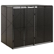 Containerberging Dubbel 140X80X117 Cm Poly Rattan 2 containers Zwart