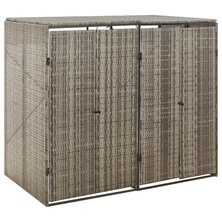 Containerberging Dubbel 140X80X117 Cm Poly Rattan 2 containers Grijs