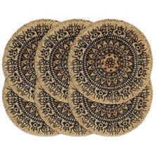 Placemats Rond 38 Cm 6 Donkerblauw Jute