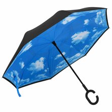 Paraplu C-Handgreep 108 Cm Zwart Wit