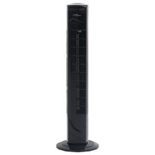 Torenventilator met afstandsbediening en timer &oslash;24x80 cm zwart