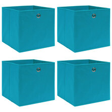  Opbergboxen 4 st 32x32x32 cm stof babyblauw