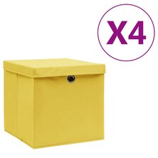 Opbergboxen Met Deksel 28X28X28 Cm Geel 1 4 Geel met deksels