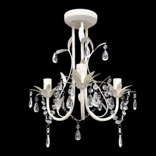 Kristallen Kroonluchter Met Wit Elegant Design (3 Lampen) 1