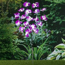 Hi Tuinlamp Orchidee Solar Led 75 Cm Beige