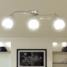 Plafondlamp Glazen Kappen + Golvende Rail Voor X E4 Peertjes 3 1 Rond