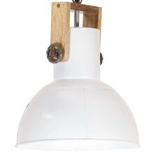 Hanglamp Industrieel Rond 25 W E27 Mangohout 1 32 cm Wit