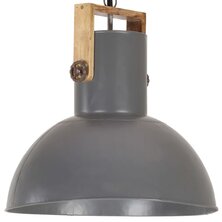 Hanglamp Industrieel Rond 25 W E27 Mangohout 1 52 cm Grijs