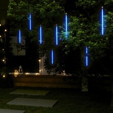 Meteoorlichten 8 st 192 LED&apos;s binnen/buiten 30 cm blauw