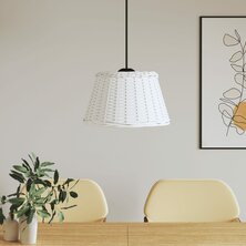Plafondlampenkap &Oslash;50x30 cm wicker wit