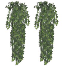 Kunstplanten 2 st klimop 90 cm groen