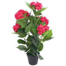 Kunst Hortensia Plant Met Pot 60 Cm 1 Rood Hortensia/60 cm