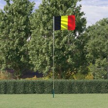 Vlag met vlaggenmast Belgi&euml; 5,55 m aluminium