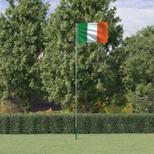 Vlag met vlaggenmast Ierland 5,55 m aluminium