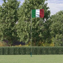 Vlag met vlaggenmast Itali&euml; 5,55 m aluminium