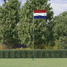 Vlag met vlaggenmast Nederland 5,55 m aluminium