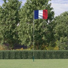 Vlag met vlaggenmast Frankrijk 5,55 m aluminium