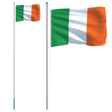 Vlag met vlaggenmast Ierland 6,23 m aluminium