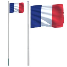 Vlag met vlaggenmast Frankrijk 6,23 m aluminium