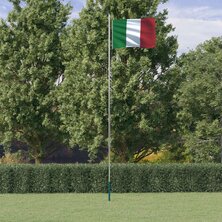 Vlag met vlaggenmast Itali&euml; 6,23 m aluminium