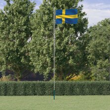 Vlag Met Vlaggenmast Zweden 6,23 M Aluminium