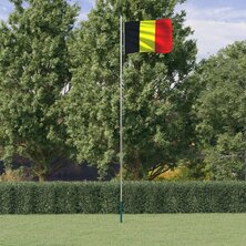 Vlag met vlaggenmast Belgi&euml; 6,23 m aluminium