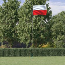 Vlag met vlaggenmast Polen 6,23 m aluminium