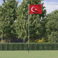 Vlag met vlaggenmast Turkije 6,23 m aluminium