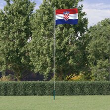 Vlag met vlaggenmast Kroati&euml; 6,23 m aluminium