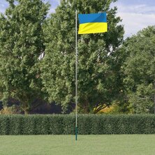 Vlag met vlaggenmast Oekra&iuml;ne 6,23 m aluminium