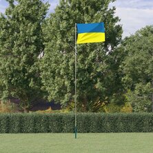 Vlag met vlaggenmast Oekra&iuml;ne 5,55 m aluminium