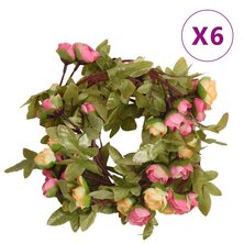 Kunstbloemslingers 6 st 215 cm roze