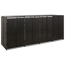Containerberging Viervoudig 274X80X117 Cm Poly Rattan 4 containers Zwart