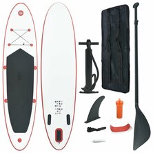 Stand Up Paddleboardset Opblaasbaar En Wit 330 x 72 x 10 cm Rood