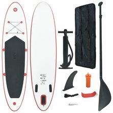Stand-Up Paddleboard Opblaasbaar En Wit 300 x 72 x 10 cm Rood