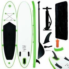 Stand-Up Paddleboard Opblaasbaar En Wit 300 x 72 x 10 cm Groen