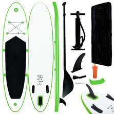 Stand-Up Paddleboard Opblaasbaar En Wit 330 x 72 x 10 cm Groen