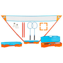 Get & Go Instant Badmintonspeelset Blauw En Oranje Taupe