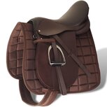 Paardrijzadel 5-in-1 17,5'' 12 cm echt leer bruin Paardrijzadel 5-in-1 17,5'' 12 cm echt leer bruin