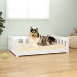 Hondenmand 95,5x65,5x28 cm massief grenenhout wit Hondenmand 95,5x65,5x28 cm massief grenenhout wit
