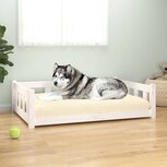 Hondenmand 105,5x75,5x28 cm massief grenenhout wit Hondenmand 105,5x75,5x28 cm massief grenenhout wit