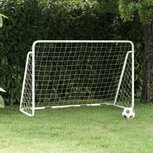 Voetbaldoel met net 180x90x120 cm staal wit Voetbaldoel met net 180x90x120 cm staal wit