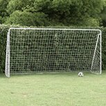 Voetbaldoel met net 366x122x182 cm staal wit Voetbaldoel met net 366x122x182 cm staal wit