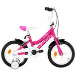 Kinderfiets 14 inch zwart en roze