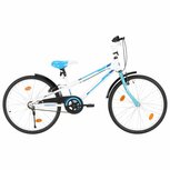 Kinderfiets 24 inch blauw en wit