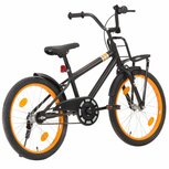 Kinderfiets met voordrager 20 inch zwart en oranje Kinderfiets met voordrager 20 inch zwart en oranje